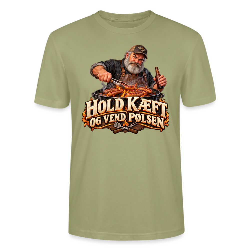 CityShirts - T-shirt - Hold kæft og vend pølsen - CS045 - grågrøn