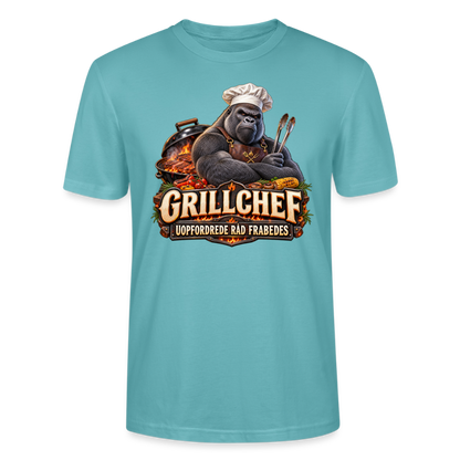 CityShirts - T-shirt - Grillchef – Uopfordrede råd frabedes - CS047 - pastelturkis