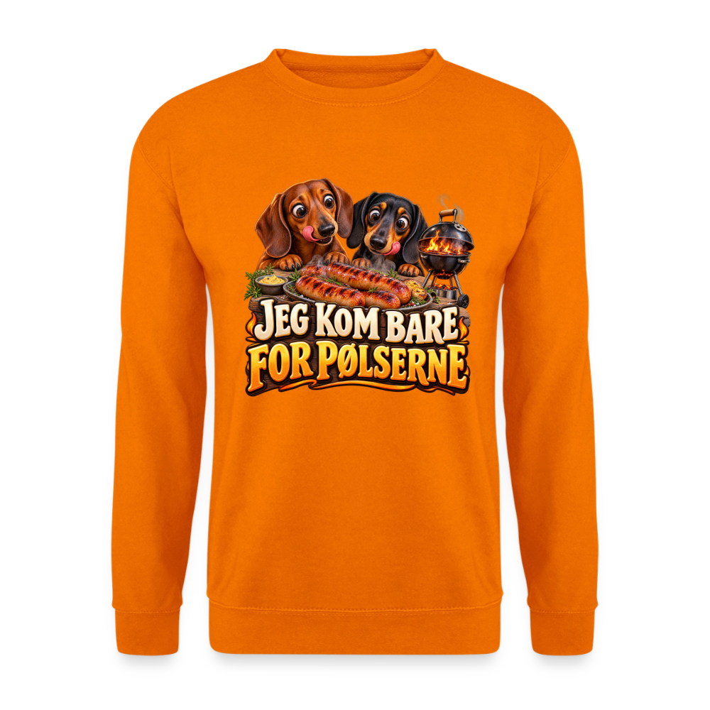 CityShirts - Sweatshirt - Jeg kom bare for pølserne - CS048 - orange