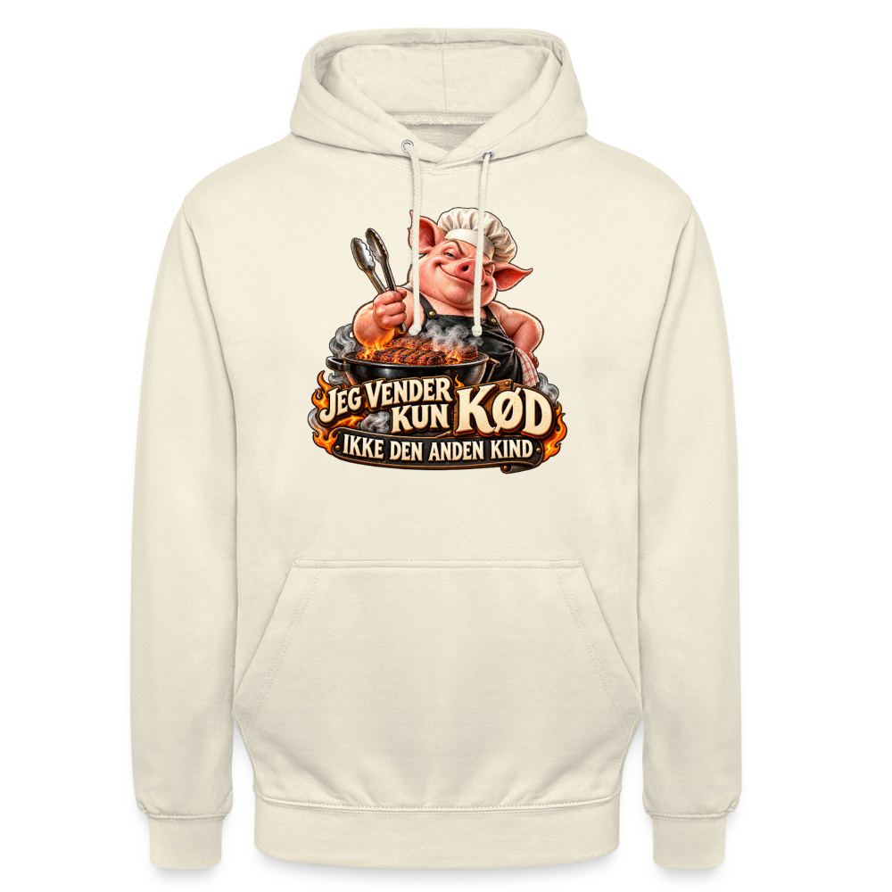 CityShirts - Hoodie - Jeg vender kun kød – Ikke den anden kind - CS044 - vaniljemilkshake