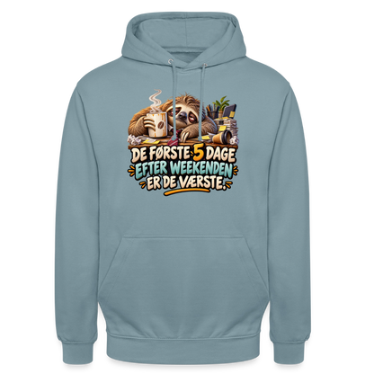 CityShirts - Hoodie - De første 5 dage efter weekenden er de værste - CS023 - gråblå