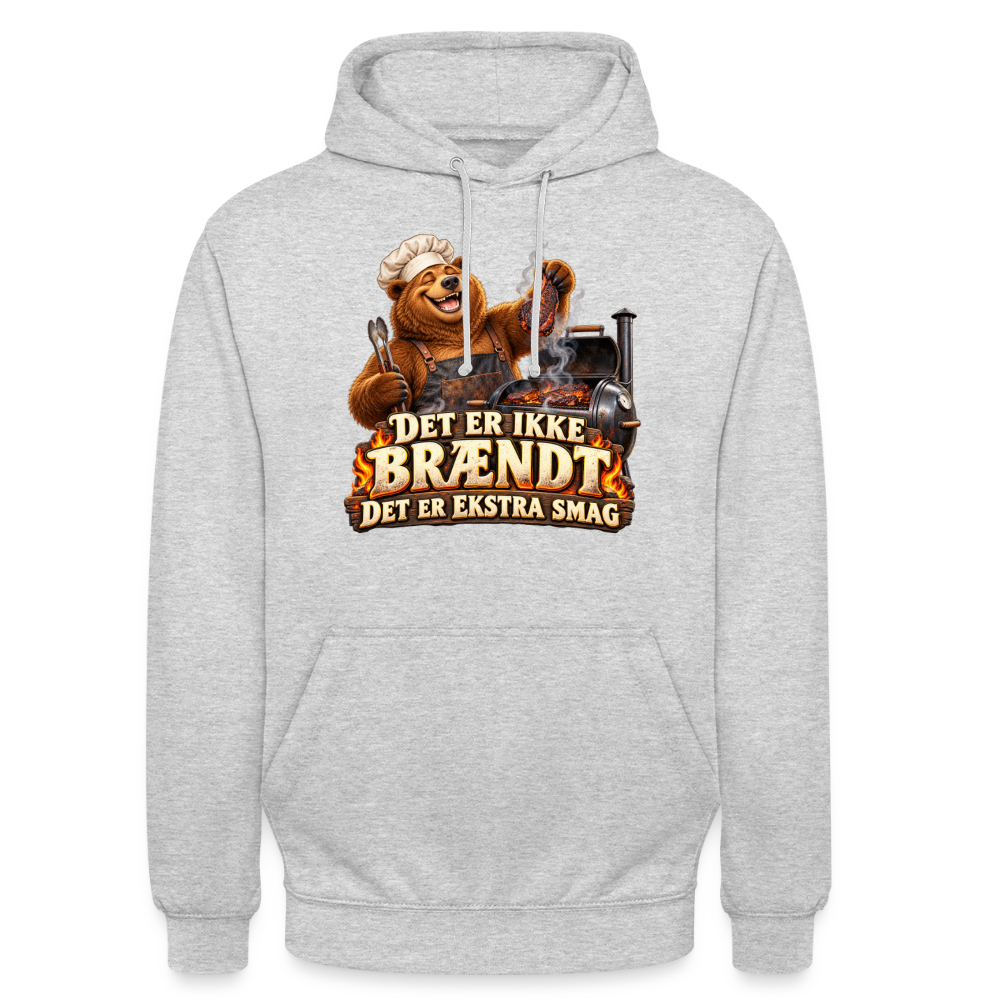 CityShirts - Hoodie - Det er ikke brændt – Det er ekstra smag - CS046 - lysegrå meleret