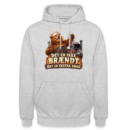 CityShirts - Hoodie - Det er ikke brændt – Det er ekstra smag - CS046 - lysegrå meleret