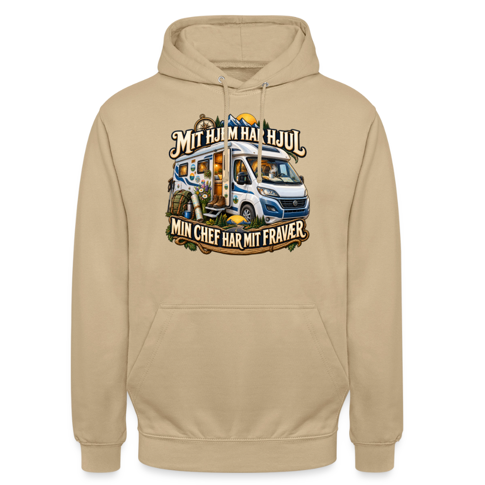 CityShirts - Hoodie - Mit hjem har hjul – Min chef har mit fravær - CS040 - beige
