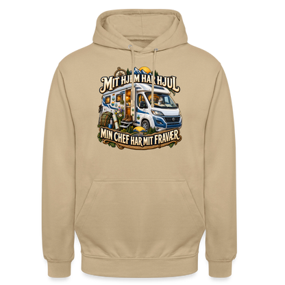 CityShirts - Hoodie - Mit hjem har hjul – Min chef har mit fravær - CS040 - beige