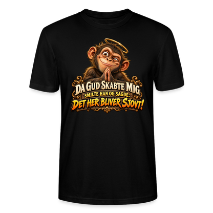 CityShirts - T-shirt - Da Gud skabte mig – Det her bliver sjovt! - CS004 - sort