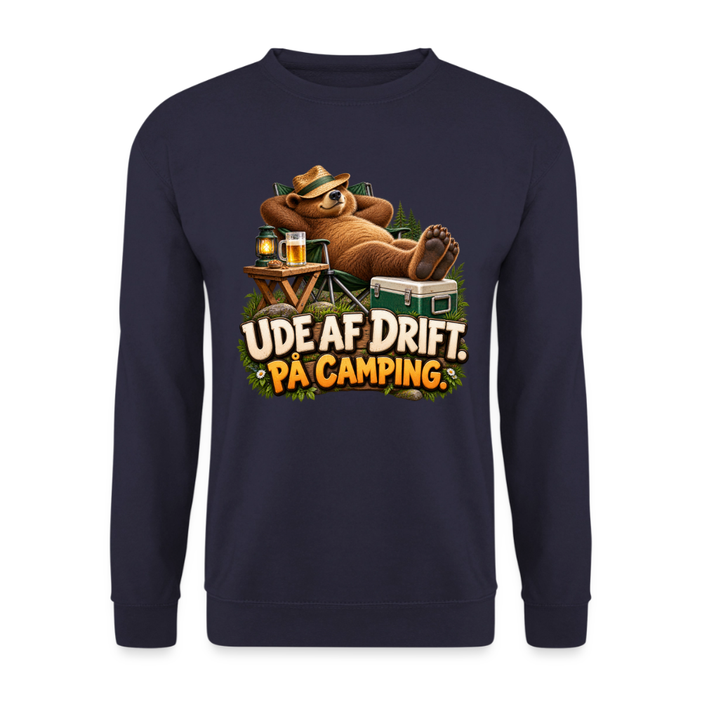 CityShirts - Sweatshirt - Ude af drift. På camping. - CS035 - marineblå
