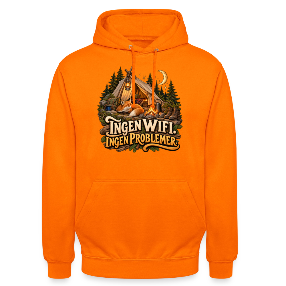 CityShirts - Hoodie - Ingen WiFi. Ingen problemer. - CS036 - orange