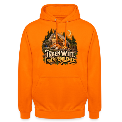 CityShirts - Hoodie - Ingen WiFi. Ingen problemer. - CS036 - orange