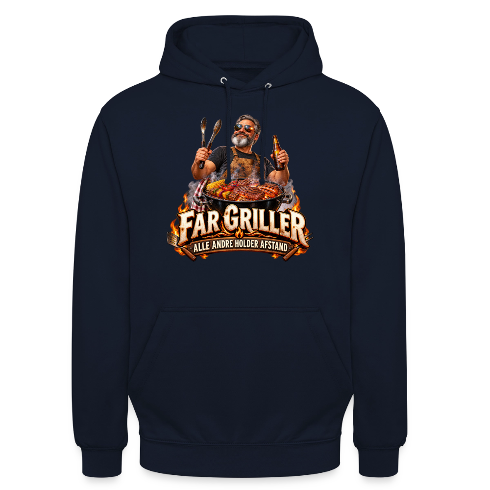 CityShirts - Hoodie - Far griller – Alle andre holder afstand - CS055 - marineblå