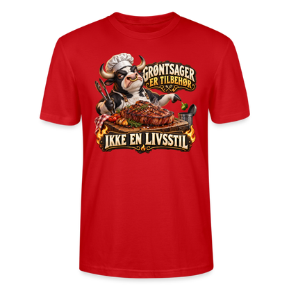 CityShirts - T-shirt - Grøntsager er tilbehør – Ikke en livsstil - CS053 - rød