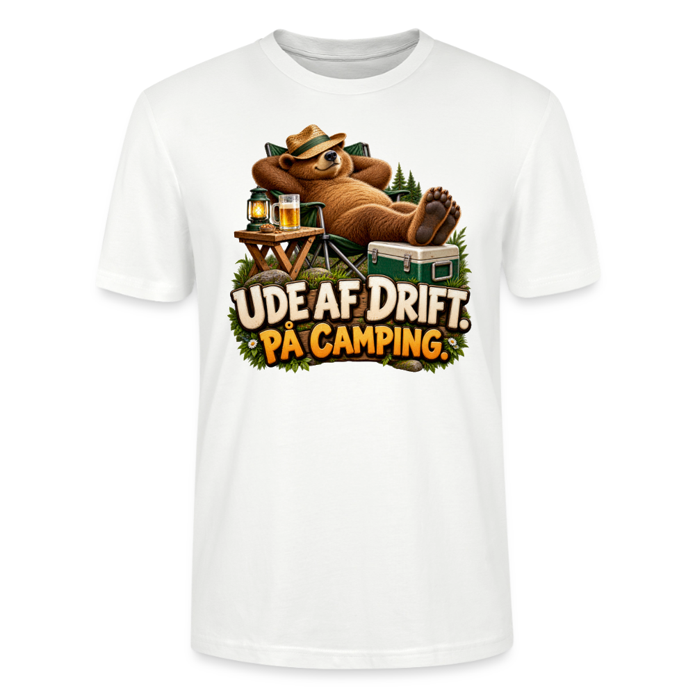 CityShirts - T-shirt - Ude af drift. På camping. - CS035 - hvid