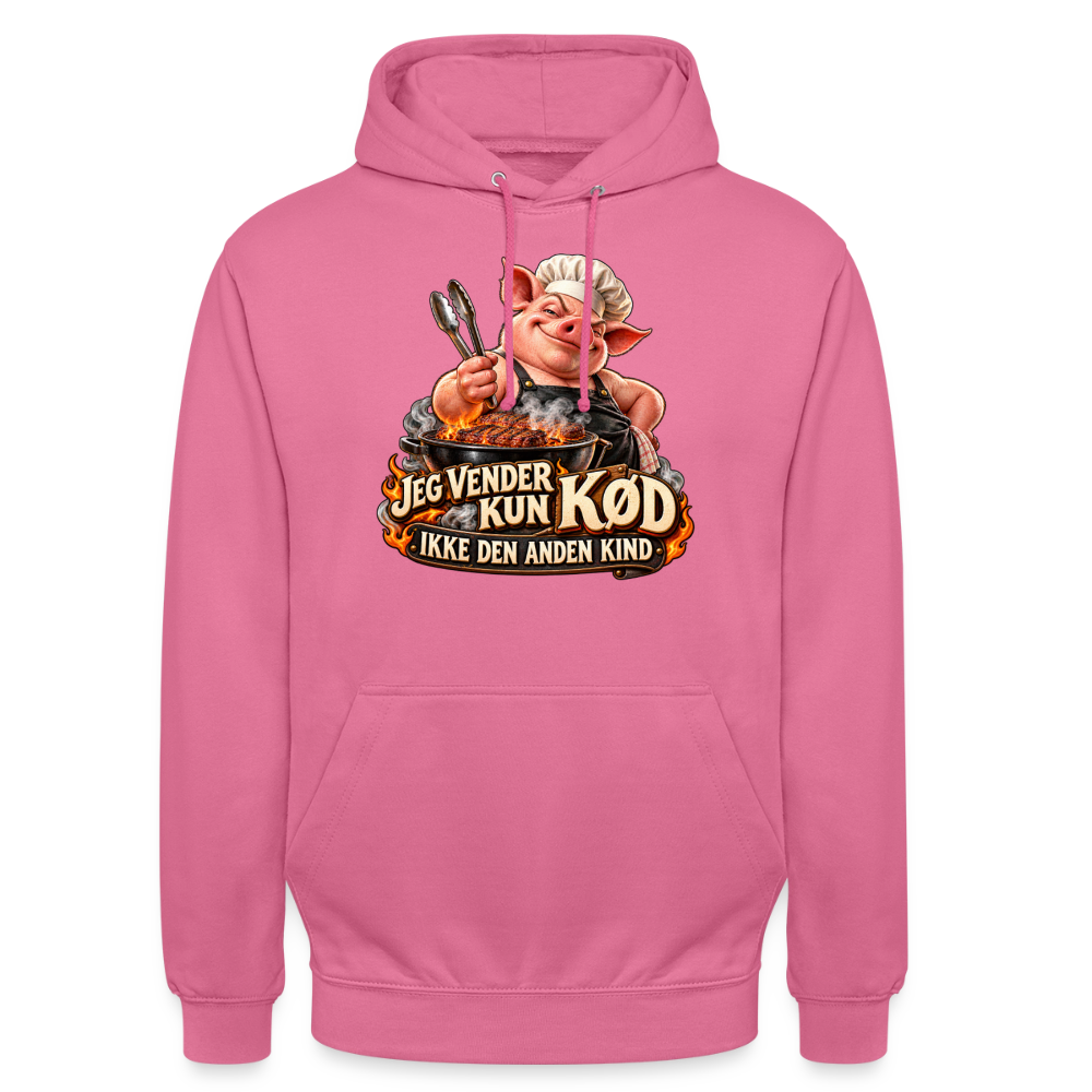 CityShirts - Hoodie - Jeg vender kun kød – Ikke den anden kind - CS044 - pink