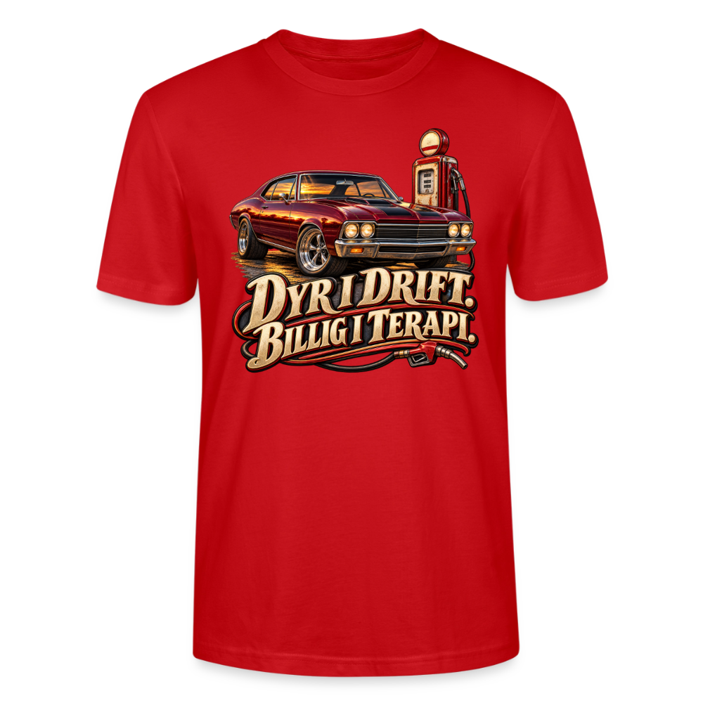 CityShirts - T-shirt - Dyr i drift. Billig i terapi. – V8 - CS029 - rød