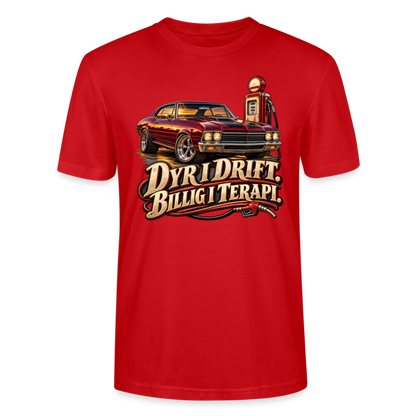 CityShirts - T-shirt - Dyr i drift. Billig i terapi. – V8 - CS029 - rød