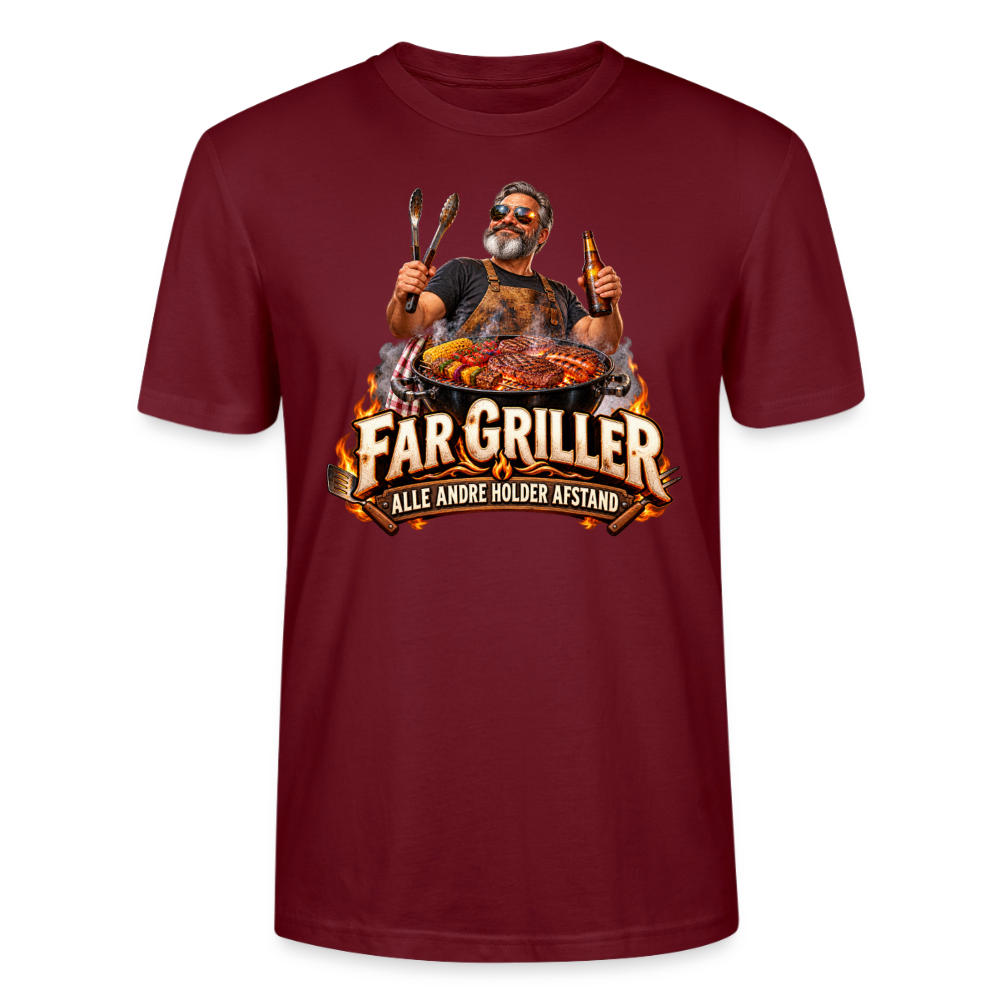 CityShirts - T-shirt - Far griller – Alle andre holder afstand - CS055 - burgunder-rød