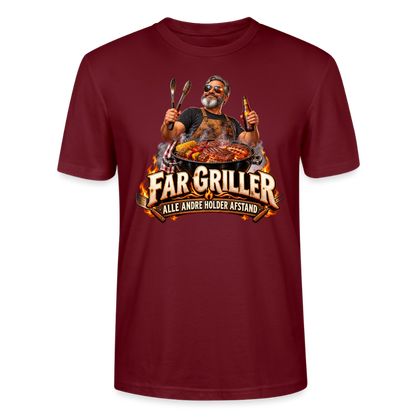 CityShirts - T-shirt - Far griller – Alle andre holder afstand - CS055 - burgunder-rød