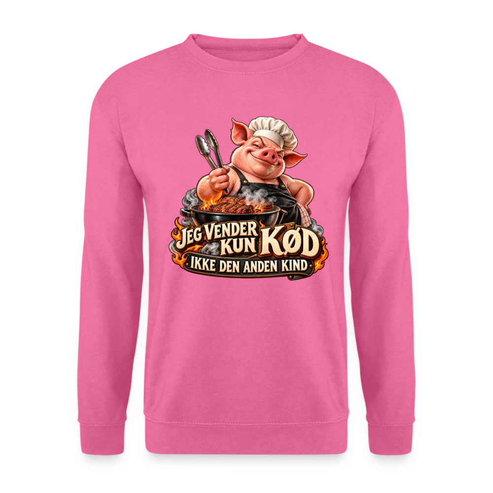 CityShirts - Sweatshirt - Jeg vender kun kød – Ikke den anden kind - CS044 - pink