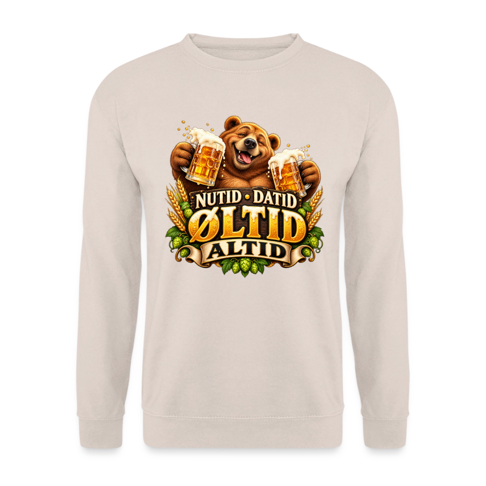 CityShirts - Sweatshirt - Nutid, datid, øltid – altid - CS006 - sand