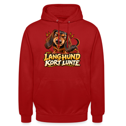 CityShirts - Hoodie - Lang Hund – Kort Lunte - CS026 - rød