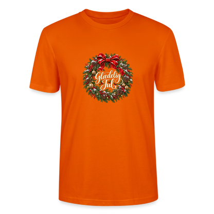 CityShirts - T-shirt - Glædelig Jul – julekrans - CS059 - mørk orange