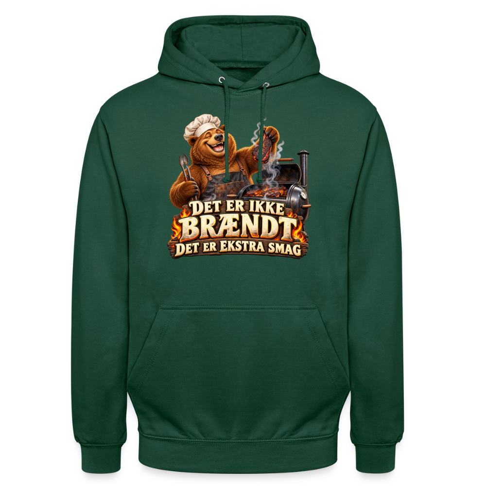 CityShirts - Hoodie - Det er ikke brændt – Det er ekstra smag - CS046 - flaskegrøn