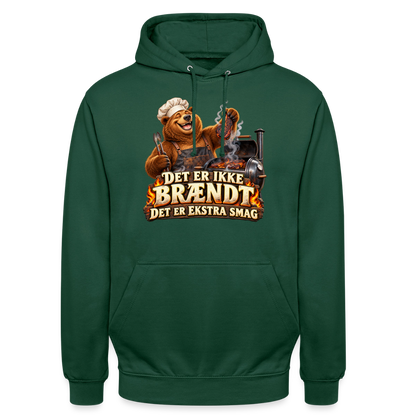 CityShirts - Hoodie - Det er ikke brændt – Det er ekstra smag - CS046 - flaskegrøn