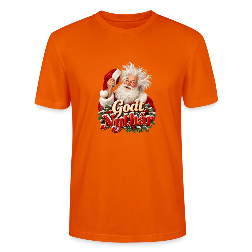 CityShirts - T-shirt - Godt Nythår – julemand med morgenhår - CS061 - mørk orange