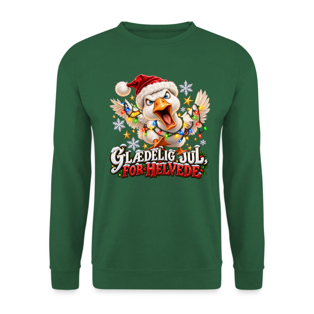 CityShirts - Sweatshirt - Glædelig jul, for helvede – julegås - CS025 - grøn