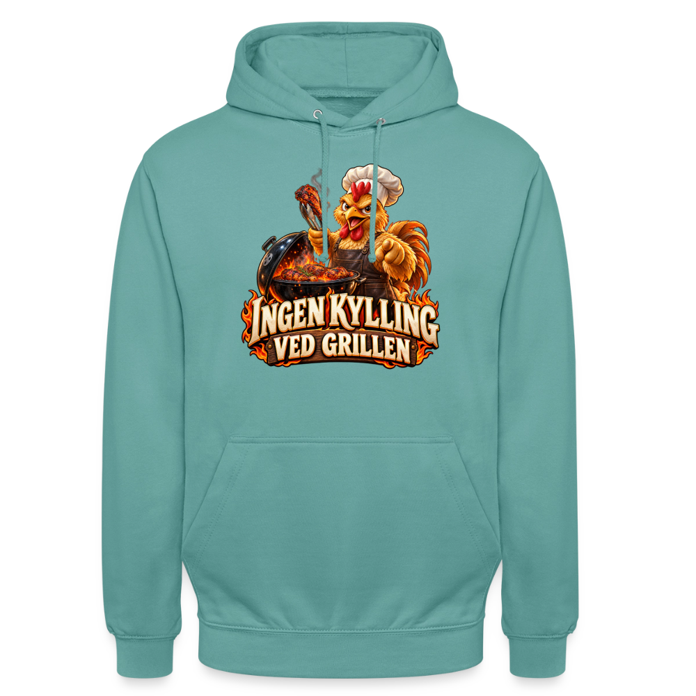 CityShirts - Hoodie - Ingen kylling ved grillen - CS054 - pastelturkis