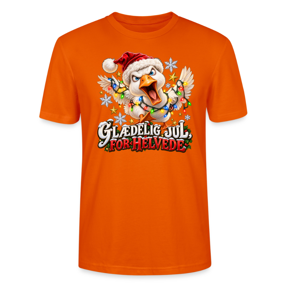 CityShirts - T-shirt - Glædelig jul, for helvede – julegås - CS025 - mørk orange