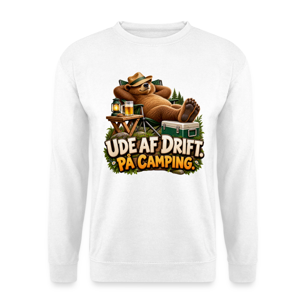 CityShirts - Sweatshirt - Ude af drift. På camping. - CS035 - hvid