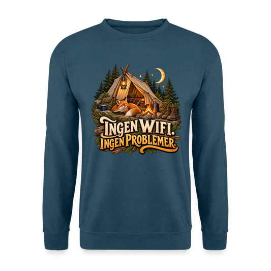 CityShirts - Sweatshirt - Ingen WiFi. Ingen problemer. - CS036 - indigoblå