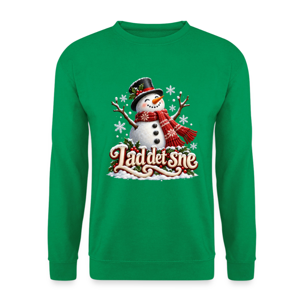 CityShirts - Sweatshirt - Lad det sne – snemand - CS064 - kelly grøn