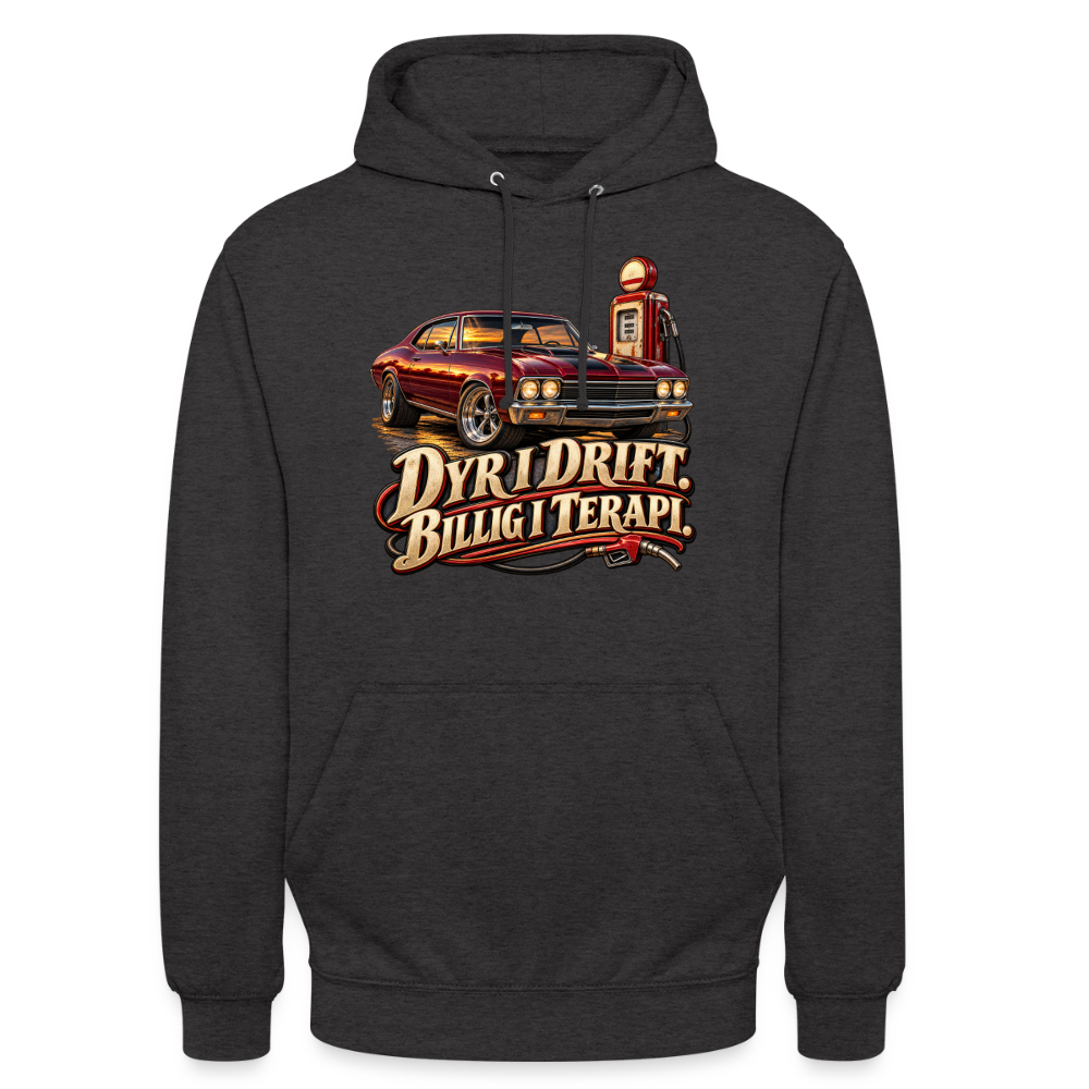 CityShirts - Hoodie - Dyr i drift. Billig i terapi. – V8 - CS029 - charcoal