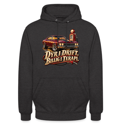 CityShirts - Hoodie - Dyr i drift. Billig i terapi. – V8 - CS029 - charcoal