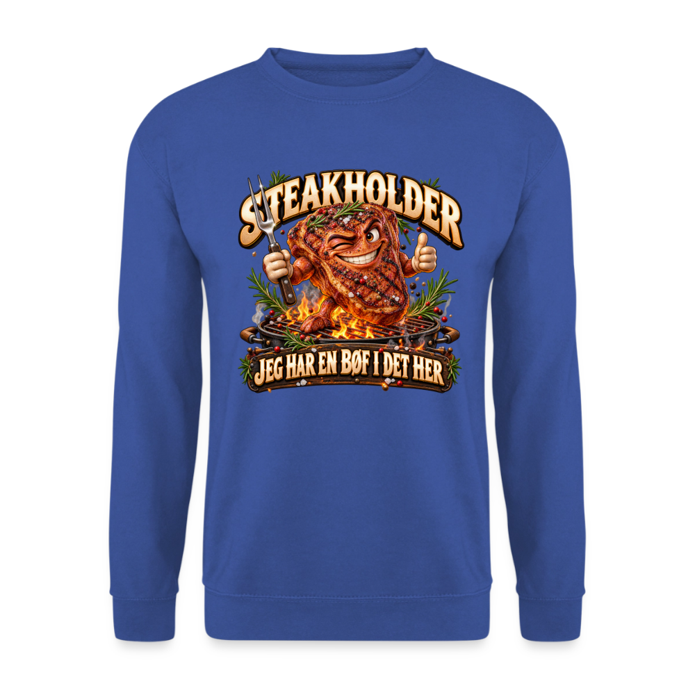 CityShirts - Sweatshirt - Steakholder – Jeg har en bøf i det her - CS052 - kongeblå