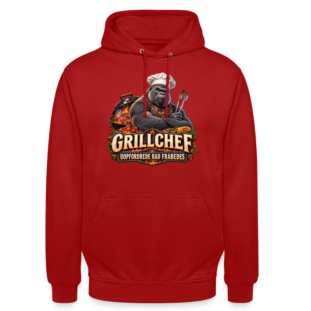 CityShirts - Hoodie - Grillchef – Uopfordrede råd frabedes - CS047 - rød