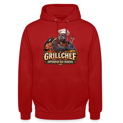 CityShirts - Hoodie - Grillchef – Uopfordrede råd frabedes - CS047 - rød