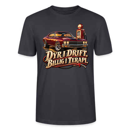 CityShirts - T-shirt - Dyr i drift. Billig i terapi. – V8 - CS029 - mørk gråblå