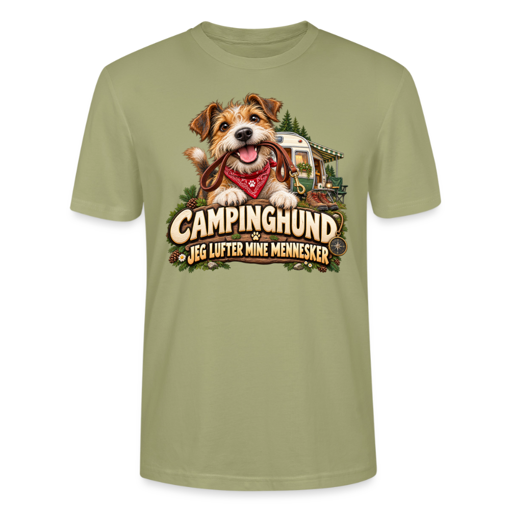 CityShirts - T-shirt - Campinghund – Jeg lufter mine mennesker - CS041 - grågrøn