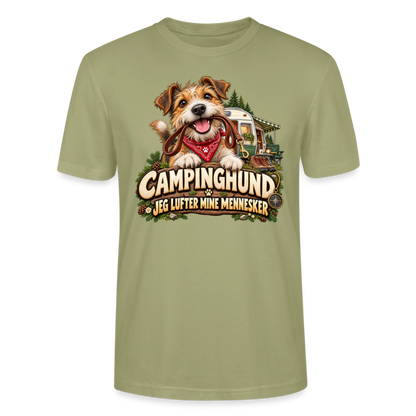 CityShirts - T-shirt - Campinghund – Jeg lufter mine mennesker - CS041 - grågrøn