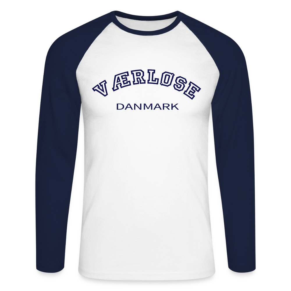 CityShirt - Baseball T-Shirt - Værløse - hvid/marineblå