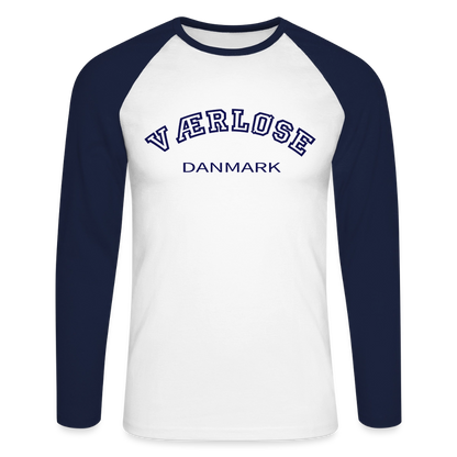 CityShirt - Baseball T-Shirt - Værløse - hvid/marineblå