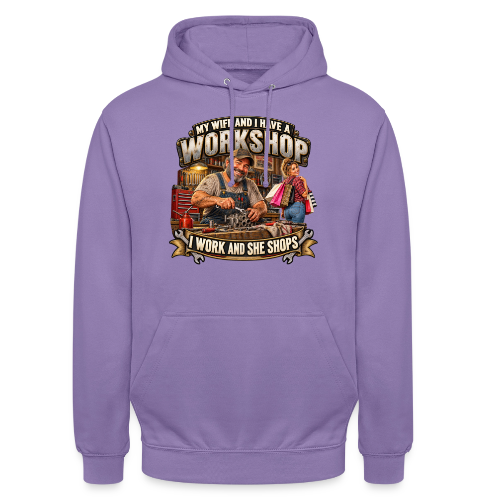 CityShirts - Hoodie - Workshop – I work and she shops - CS021 - lavendel