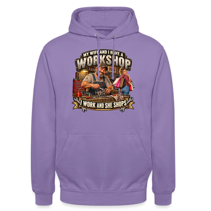 CityShirts - Hoodie - Workshop – I work and she shops - CS021 - lavendel