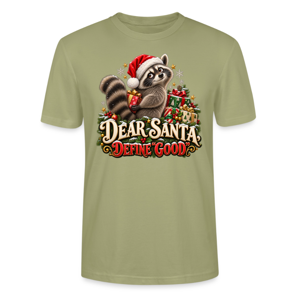 CityShirts - T-shirt - Dear Santa, define good – julevaskebjørn - CS028 - grågrøn