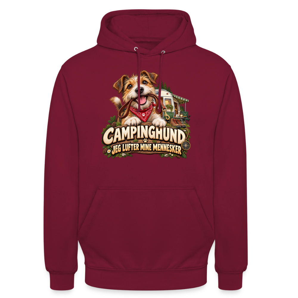 CityShirts - Hoodie - Campinghund – Jeg lufter mine mennesker - CS041 - bordeaux