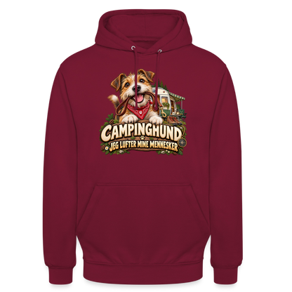 CityShirts - Hoodie - Campinghund – Jeg lufter mine mennesker - CS041 - bordeaux