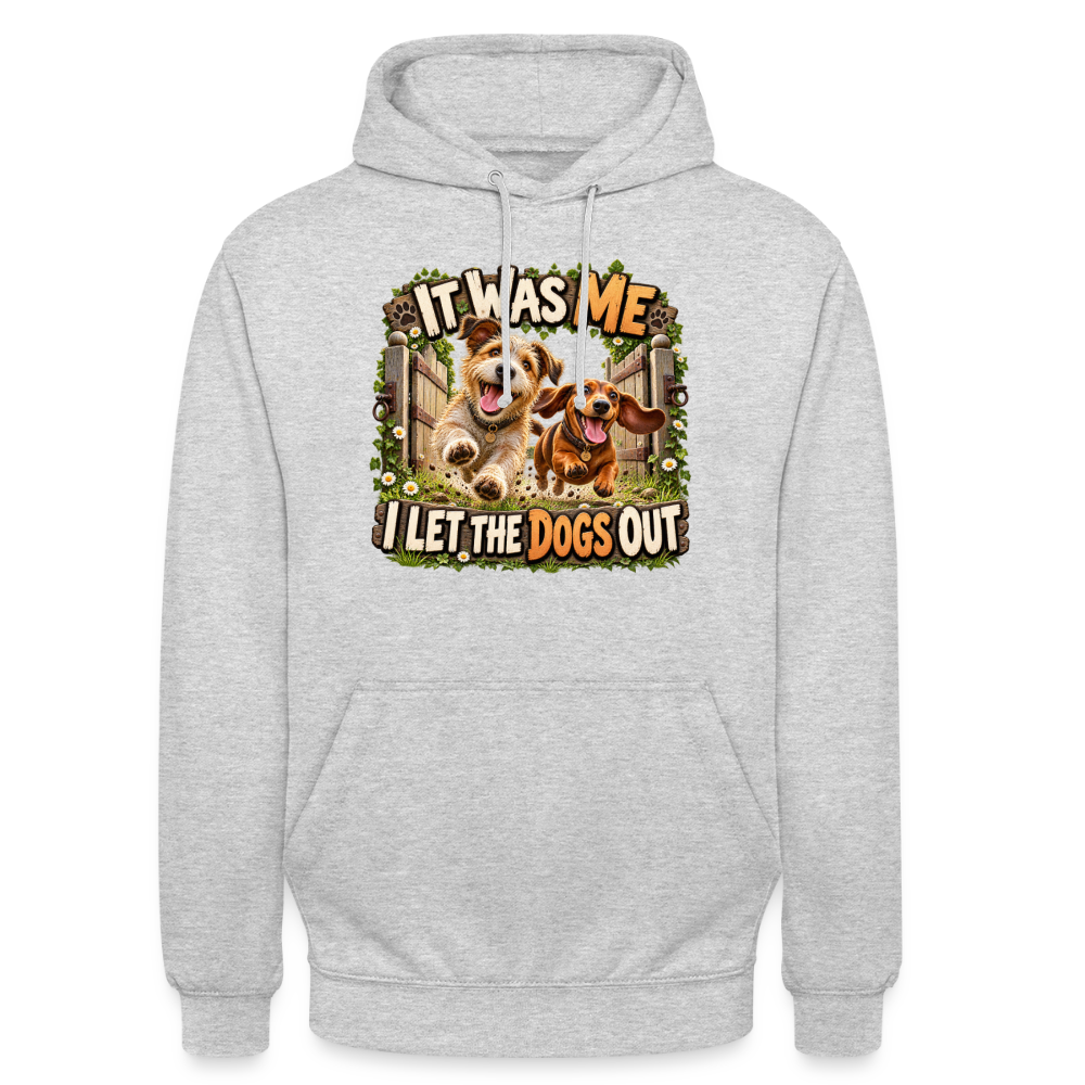 CityShirts - Hoodie - It was me – I let the dogs out - CS013 - lysegrå meleret